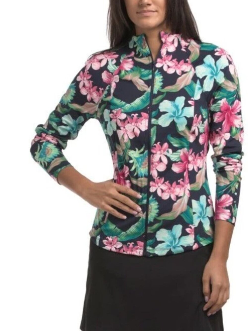 NWT Tommy Bahama Womens Golf Active UPF 50 Long Sleeve Popover Top